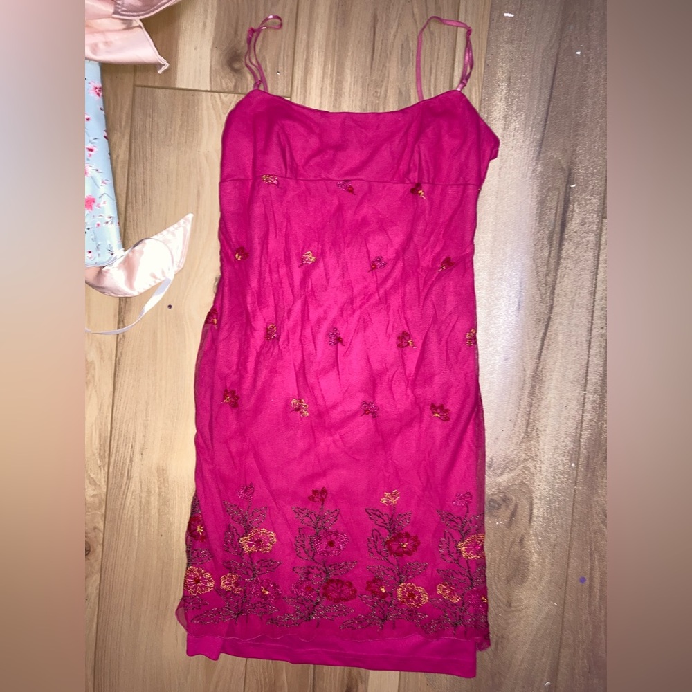 Floral Embroidered Vintage Mini Dress